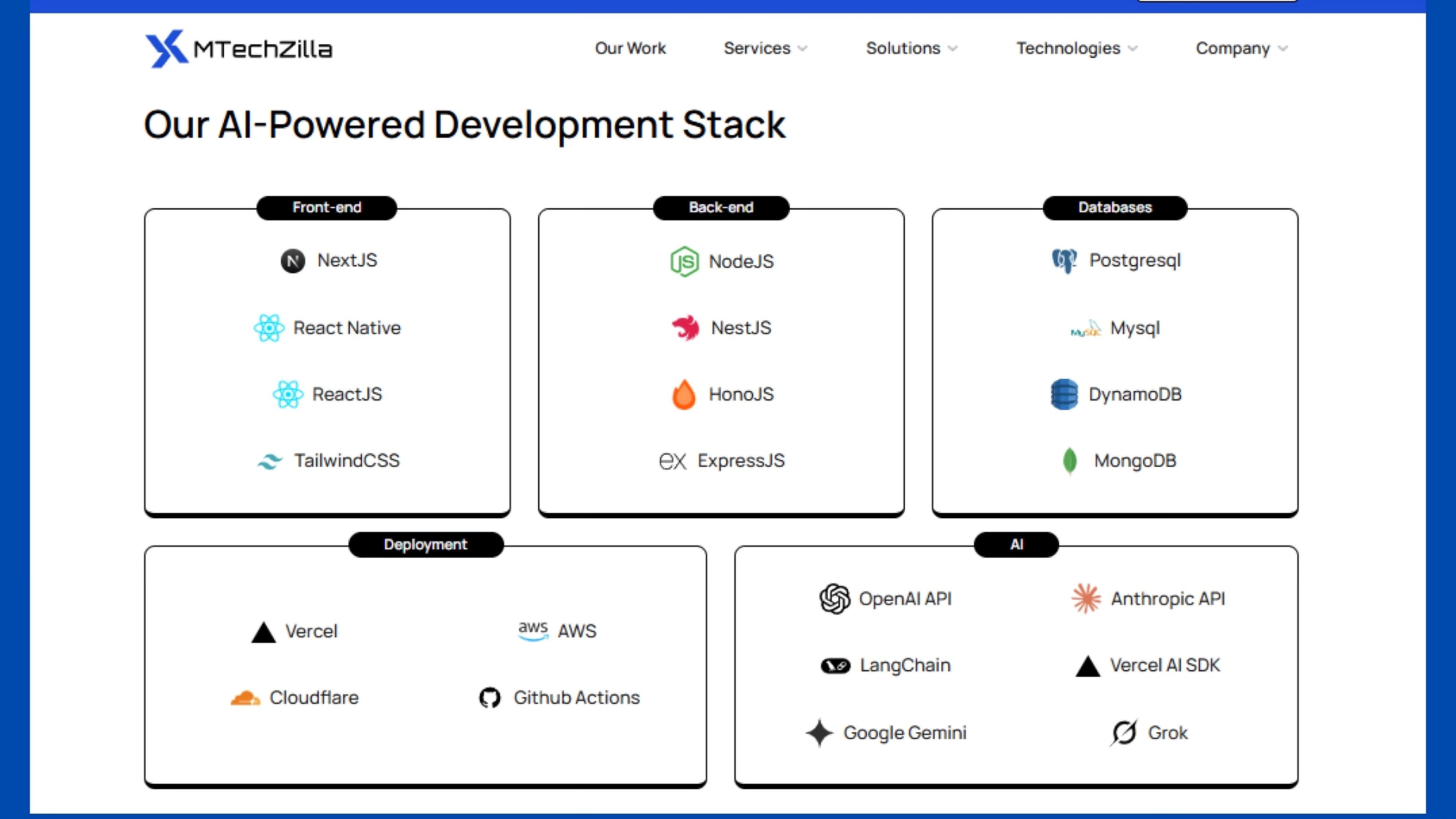 MTechZilla Development Stack